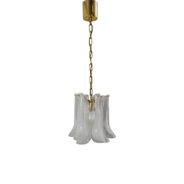 Petal Pendant Lamp in Murano Crystal and White Glass, Italy, 1990s For Sale - Image 13 of 13
