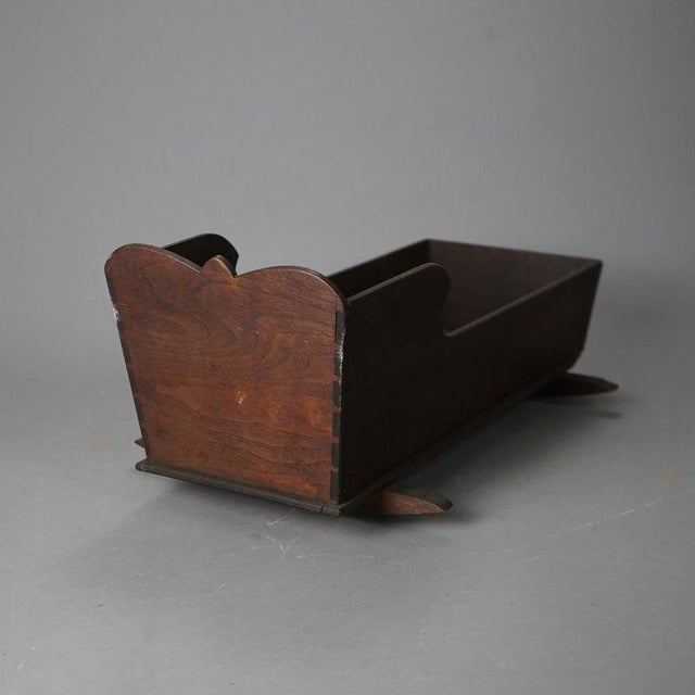 Antique Primitive Walnut Doll Cradle C1850 For Sale - Image 6 of 7