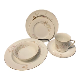1960s Sweetheart Rose by Johann Haviland Bavaria Germany Luncheon Set- 5 Pieces For Sale