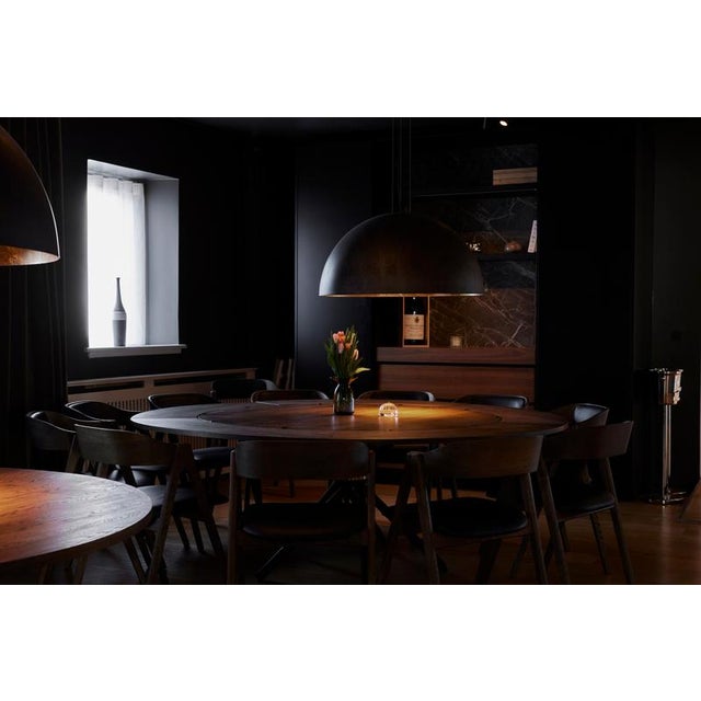 Hector Dark Oak Dining Table 140 by Eberhart Furniture Dimensions: D 140 x H 73 cm. Materials: Dark oak, metal. Available...