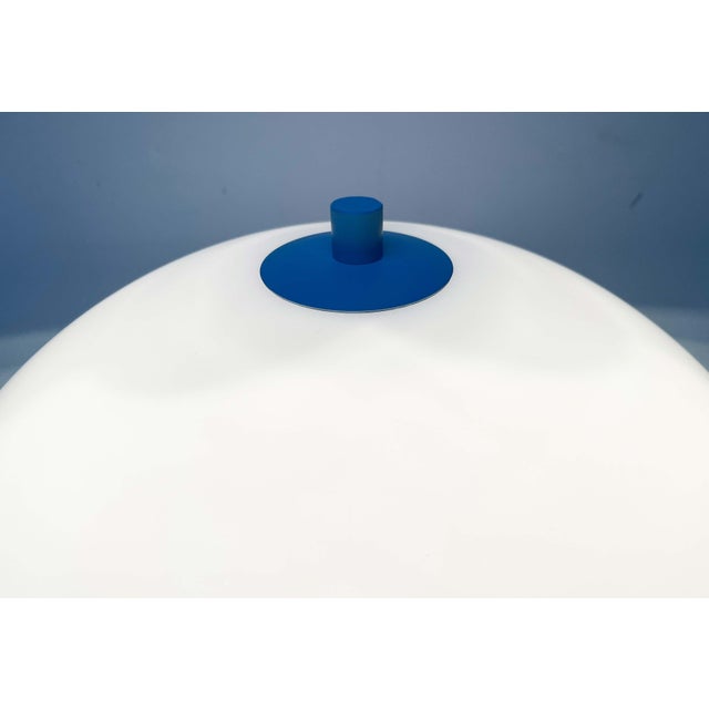 German Postmodern Table and Floor Lamps with Light Blue and White Swirl Pattern, 1980s, Set of 2 For Sale - Image 12 of 18