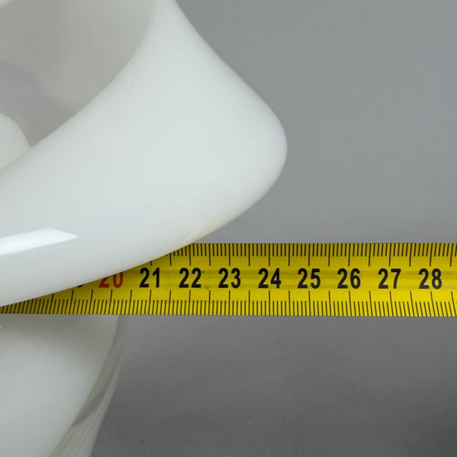 Modern White Swirl Murano Glass Mushroom Table Lamp from De Majo, 1970s For Sale - Image 10 of 12