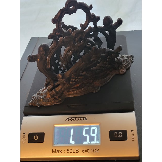 1940s Victorian Cast Iron Letter Holder For Sale - Image 13 of 16