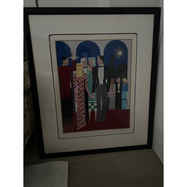 Sky Blue 1980s Giancarlo Impiglia, Five Arches Ii, Lithograph Signed and Numbered For Sale - Image 8 of 9