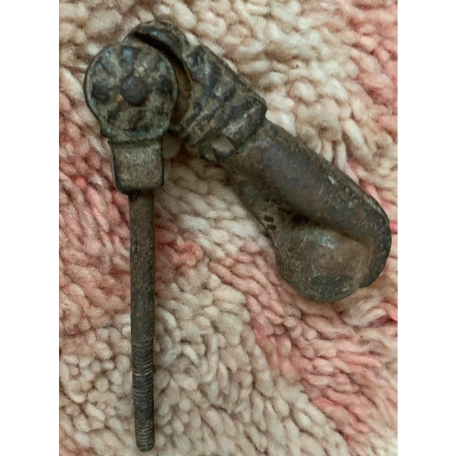 Victorian Antique Mid 19th Century French Victorian Cast Iron Hand Knocker For Sale - Image 3 of 5
