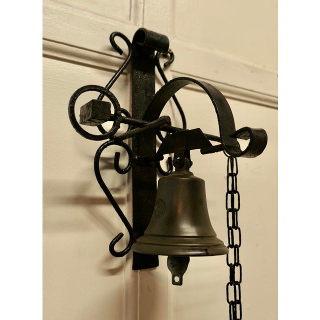 Antique Black Wrought Iron Alpine Front Door Bell, 1890s For Sale - Image 3 of 7