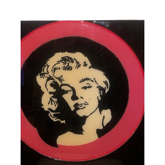 Contemporary pop art panel by artist Mauro Oliveira, featuring an iconic portrait of Marilyn Monroe rendered in bold...