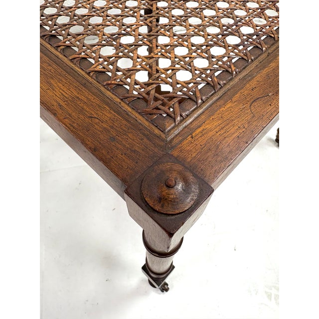 Brown Mid-Century Hickory Chair Company Cane and Walnut Benches/Pair For Sale - Image 8 of 11