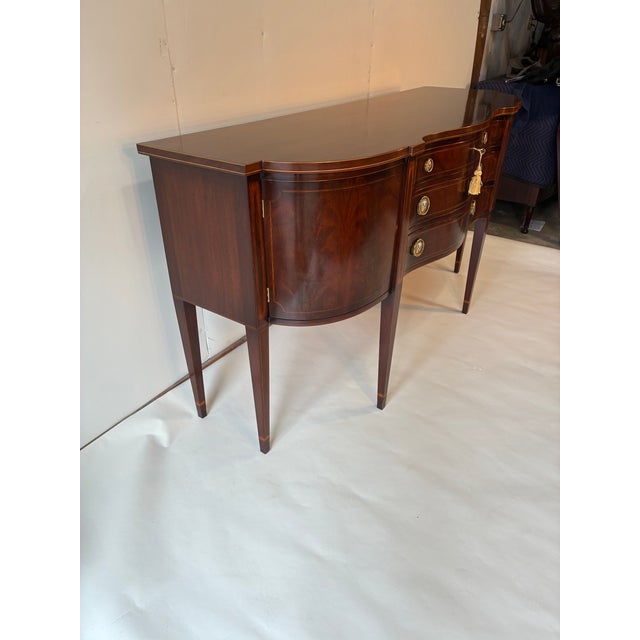 Traditional Bench Made Mahogany Inlayed Sideboard For Sale - Image 3 of 15