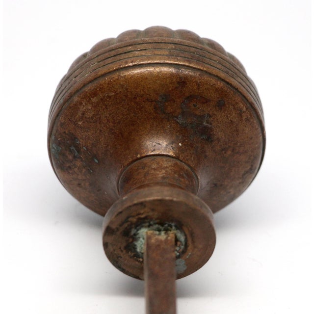 Antique Cast Bronze Enoch Robinson Fluted Interior Door Knob For Sale - Image 4 of 4