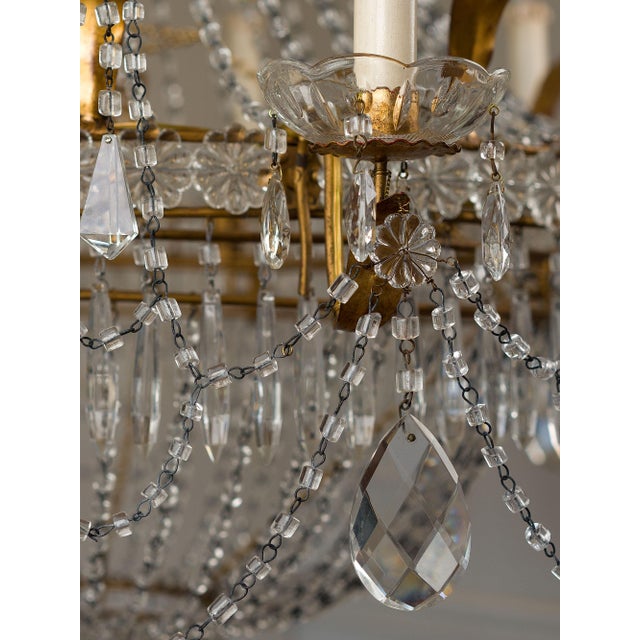 Large Empire Crystal Hot Air Balloon Chandelier, Italy, 1940s For Sale - Image 11 of 18