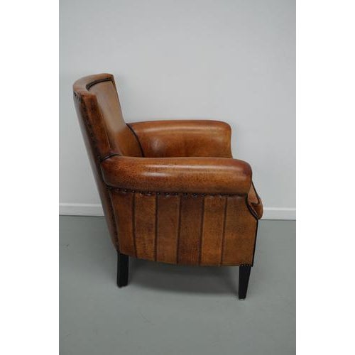 Vintage Dutch Cognac Club Chair in Leather For Sale - Image 5 of 18