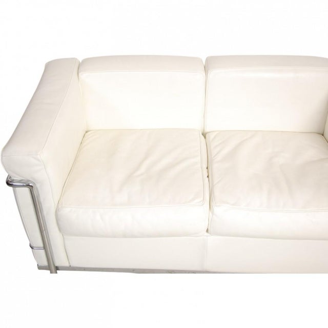 LC2 2-Seater Sofa in White Leather by Le Corbusier For Sale - Image 9 of 18