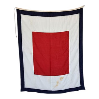 Large Vintage Maritime Nautical Naval Signal "W" Flag For Sale