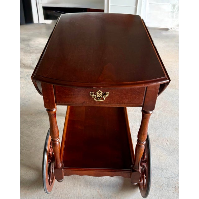 Late 20th Century Tea Trolley With Drop Leaf Sides For Sale - Image 5 of 12