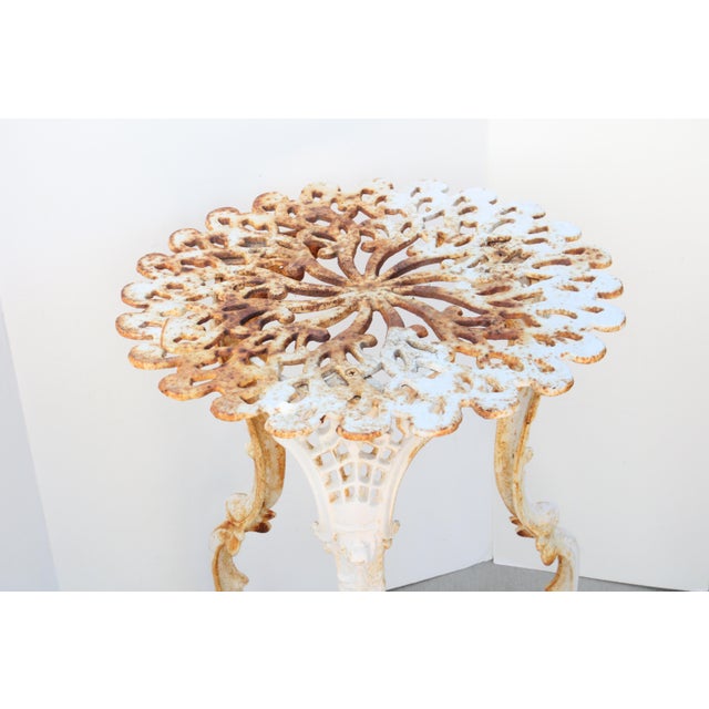Petite French Cast Iron Rustic Garden Table For Sale - Image 4 of 5