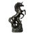 Monumental Royal Haeger Pottery Black Ceramic Rearing Unicorn For Sale