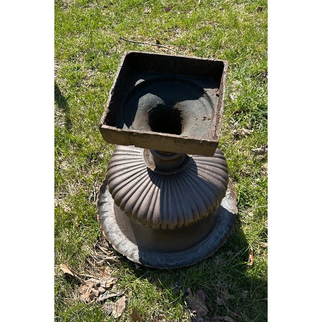 Late 20th Century Shallow Form English Cast Iron Urns - A Pair For Sale In Philadelphia - Image 6 of 10