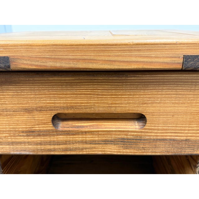 Rustic Pine Wood Nightstand For Sale - Image 11 of 12