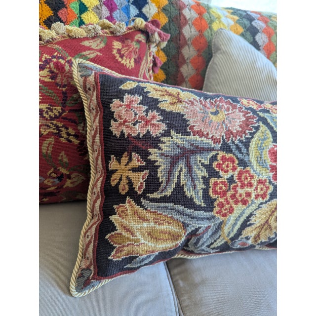 Orvieto Floral Tapestry Needlepoint Decorative Pillow For Sale In Charlotte - Image 6 of 17