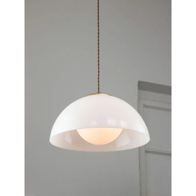 Italian Space Age Pendant in Brass and Acrylic Glass, 1970s For Sale - Image 11 of 18