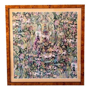 French Aubusson Style Safari Botanical Tapestry