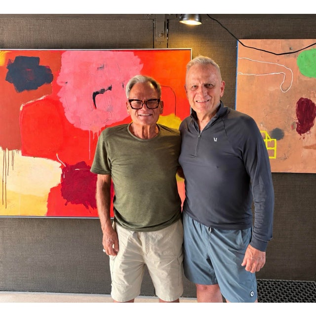 Large Abstract Painting in Rich Red Colors by Artist John Luckett, 48” X 60” For Sale In Palm Springs - Image 6 of 8