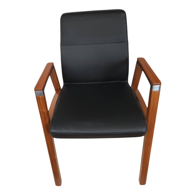 Vintage Desk Chair in Leather by Sven Christiansen, 1990s For Sale