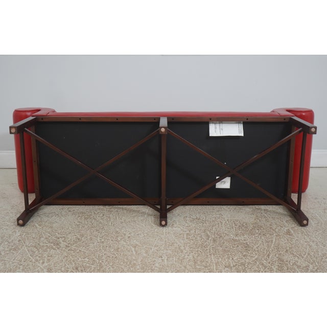 Baker Mahogany Leather Chippendale Window Bench For Sale - Image 13 of 17
