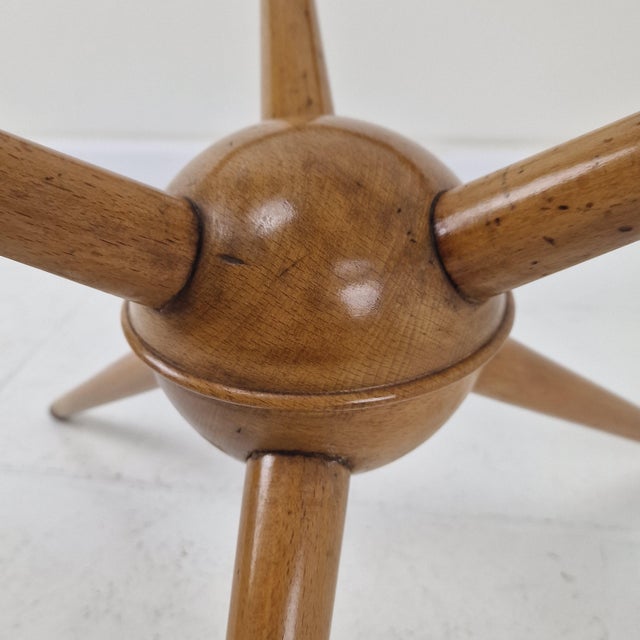 Mid-Century Modern Tripod Table in Wood and Glass attributed to Cesare Lacca, Italy, 1950s For Sale - Image 11 of 14