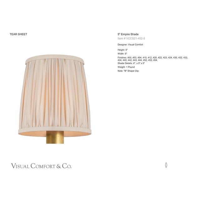 Visual Comfort Signature 5" Pleated Champagne Silk Shade Designer: Visual Comfort Signature Height: 5" Base: Shade...