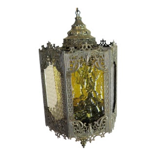 Vintage Pentagon Medieval Style Swag Pendant For Sale