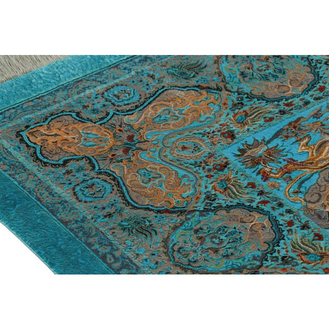 Rug & Kilim’s Modern Rug, Turquoise With Vivid Hunting Pictorials “Shekargah” For Sale In New York - Image 6 of 8