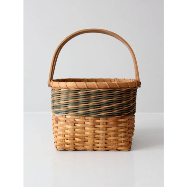 Vintage Splint Weave Basket For Sale - Image 10 of 12