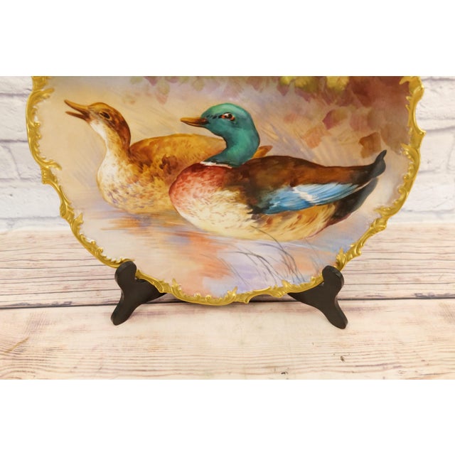 Late 19th Century Large 19th Century French Limoges Wall Art Painted Plate For Sale - Image 5 of 10