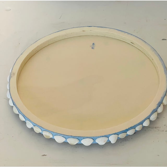 Shell Sea Shell Art Rose on Blue Created by Elia For Sale - Image 7 of 8