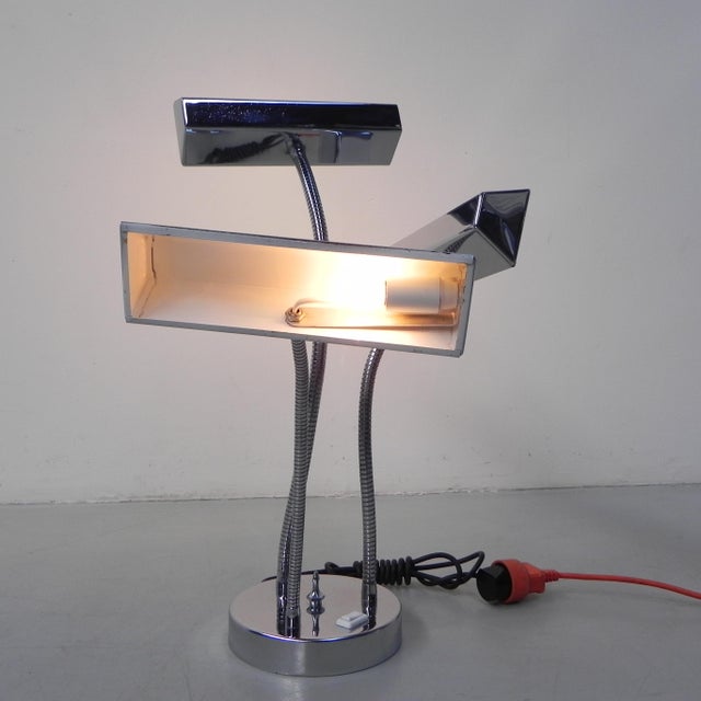 Vintage Desk Lamp with 3 Chrome Shades, 1960s For Sale - Image 4 of 14