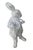 Vintage Whimsical Cast Iron Dapper Rabbit Garden Statue Holding a Pipe For Sale - Image 4 of 12