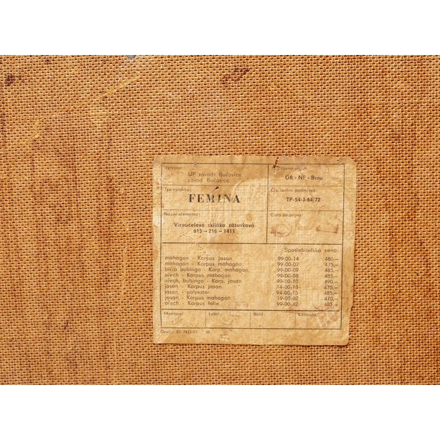 Mid-Century Bedside Tables from Femina, Czechoslovakia, 1960s, Set of 2 For Sale - Image 6 of 7