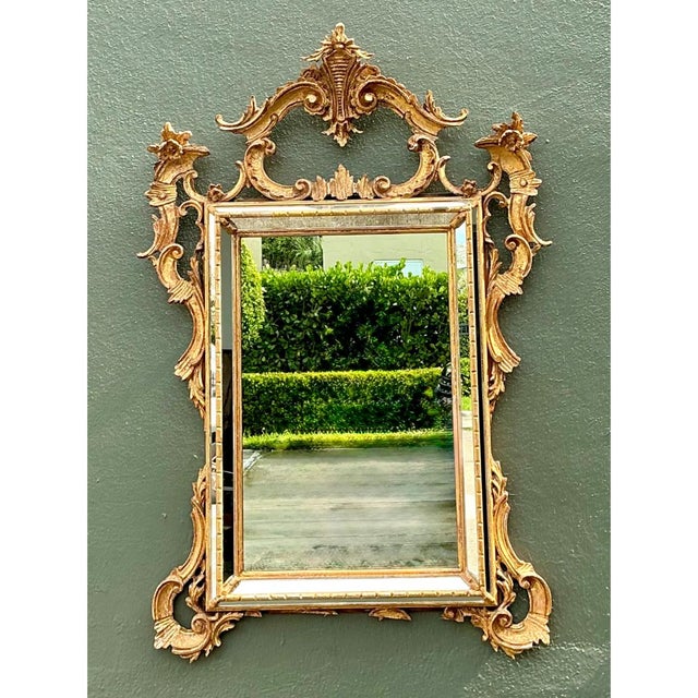 Vintage LaBarge Gilt Carved Wood Mirror For Sale In West Palm - Image 6 of 12