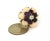 Contemporary Coral Amethyst & Diamond 18k Yellow Gold Large Floral Ring - Size 8 For Sale - Image 3 of 5