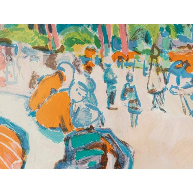 Harbor Promenade, Color Lithograph For Sale - Image 4 of 11