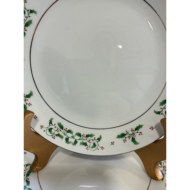 Vintage Holly & Berry Holiday Dessert Plates - Set of 24 For Sale - Image 11 of 12