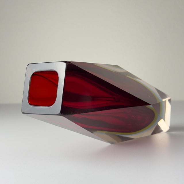 Red Sommerso Murano Glass Vase, 1970s For Sale - Image 12 of 18
