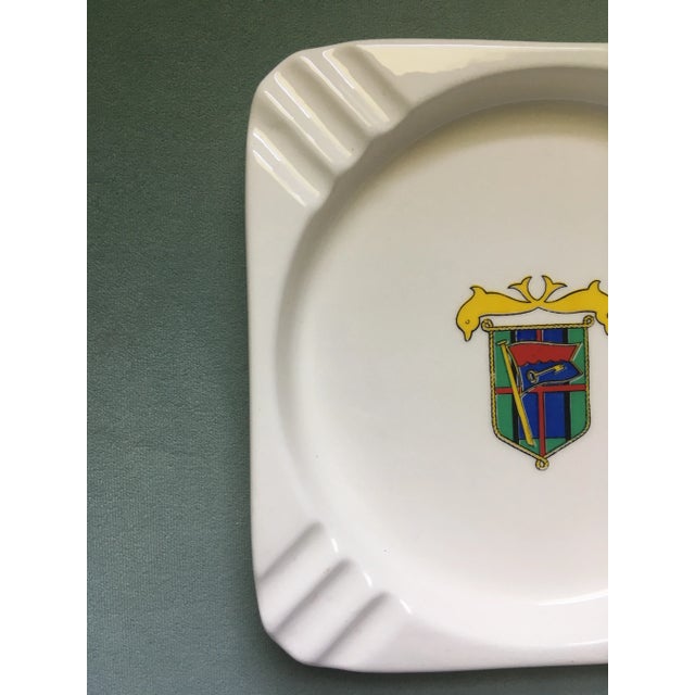 Traditional Mid 20th Century Vintage Dolphin Coat of Arms Ashtray For Sale - Image 3 of 10