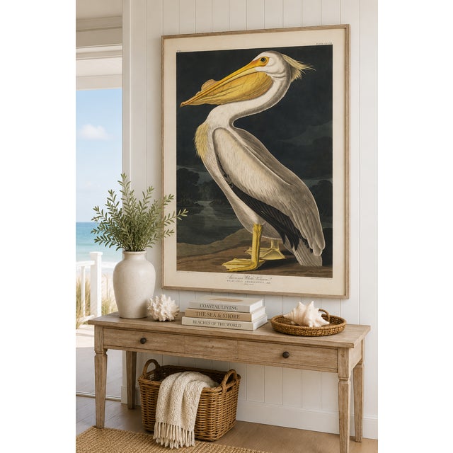American American White Pelican (Audubon), Vintage Art Print Reproduction, 40" X 60" For Sale - Image 3 of 9