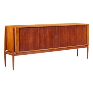 Niels Vodder Nv54 Mid Century Danish Teak Tambour Door Credenza For Sale