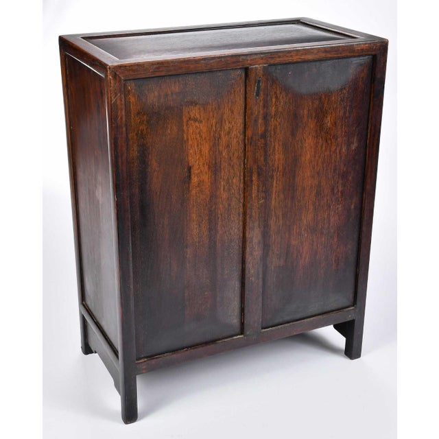 Mid 20th Century Chinese Hardwood Carved Valuables Cabinet For Sale - Image 9 of 9
