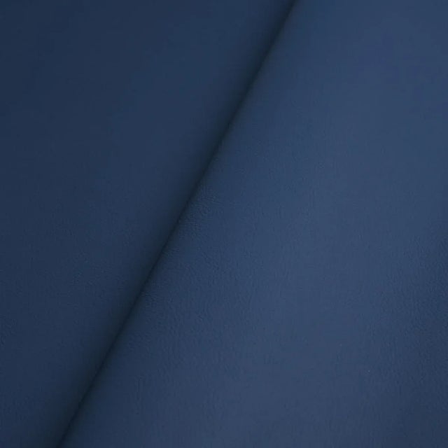 Transitional Schumacher Indoor/Outdoor Vegan Leather Fabric in Denim For Sale - Image 3 of 4