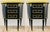 Maison Jansen inspired marble-top galleried ebonized end tables and or nightstands with three drawers. Pair of Jansen...